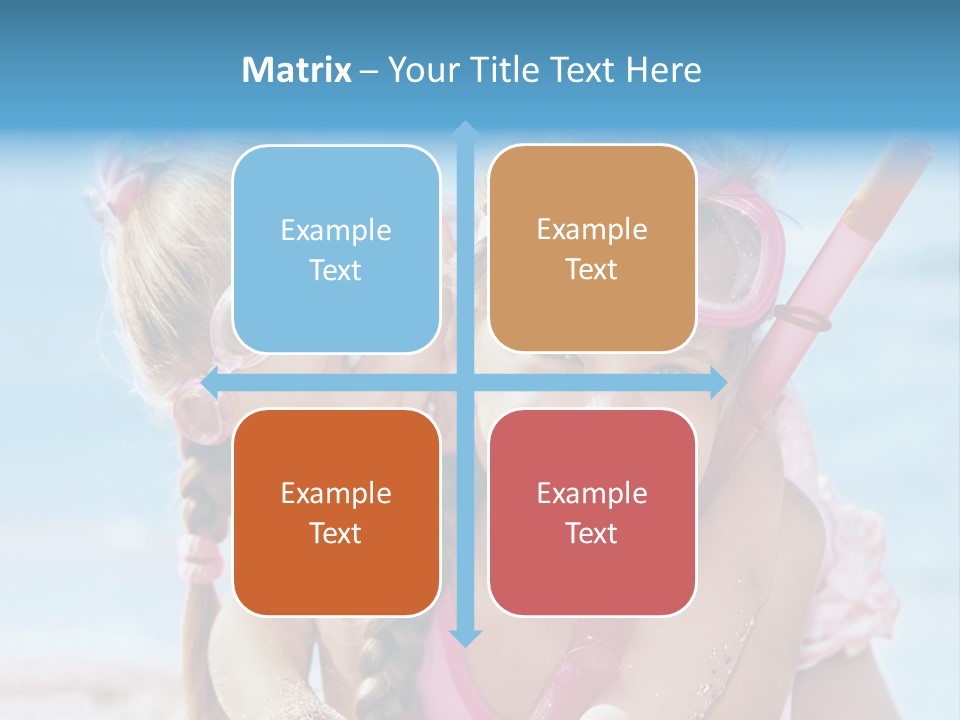 Little Girl Snorkel Set Ocean PowerPoint Template