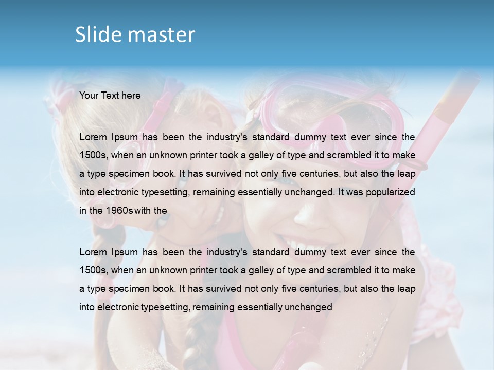 Little Girl Snorkel Set Ocean PowerPoint Template