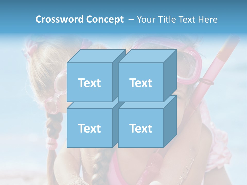 Little Girl Snorkel Set Ocean PowerPoint Template