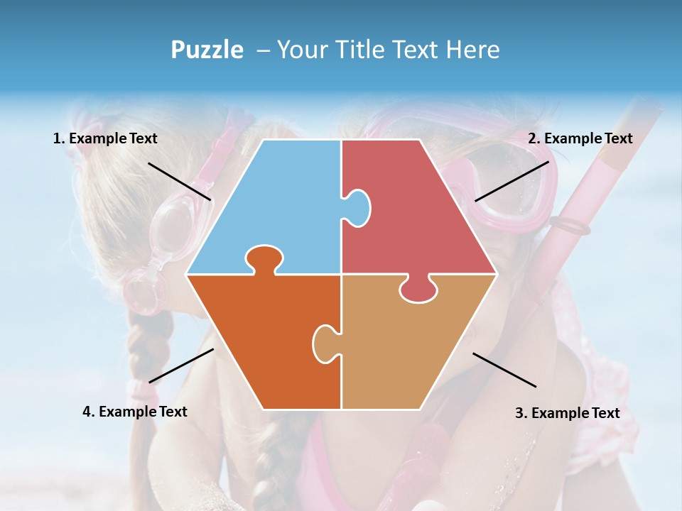 Little Girl Snorkel Set Ocean PowerPoint Template