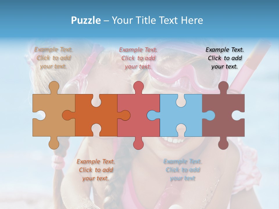 Little Girl Snorkel Set Ocean PowerPoint Template