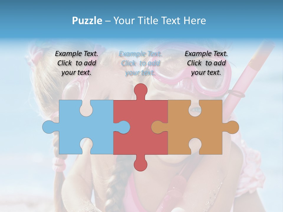 Little Girl Snorkel Set Ocean PowerPoint Template