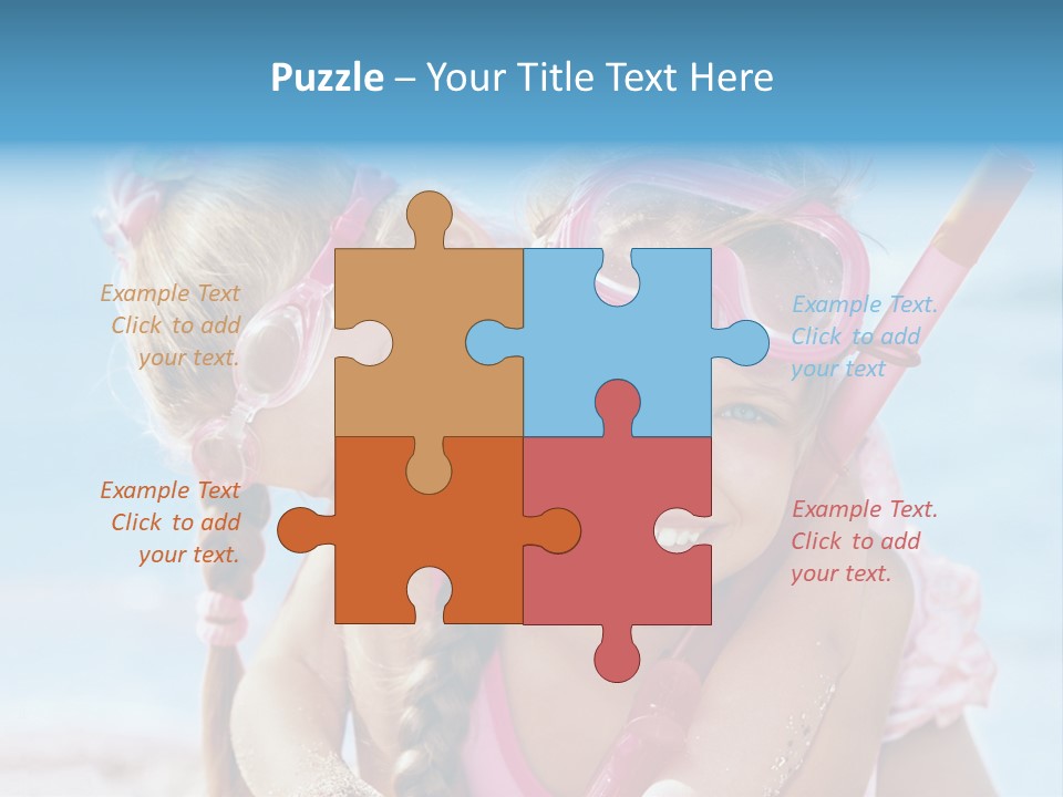 Little Girl Snorkel Set Ocean PowerPoint Template