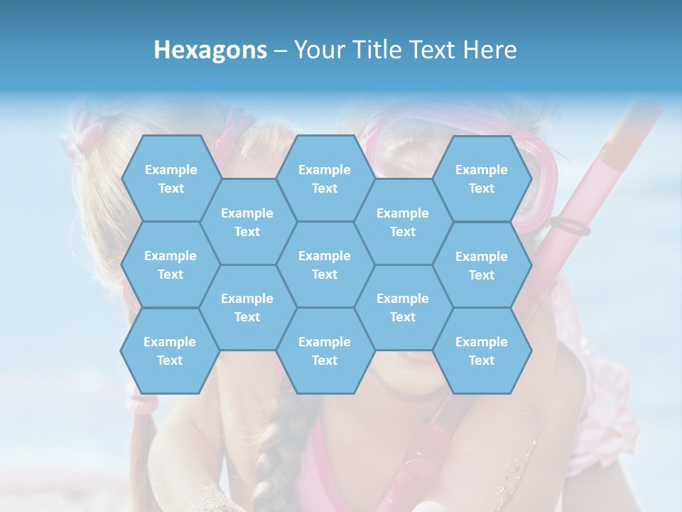 Little Girl Snorkel Set Ocean PowerPoint Template