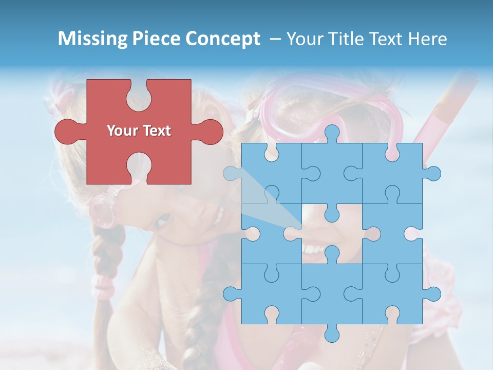 Little Girl Snorkel Set Ocean PowerPoint Template