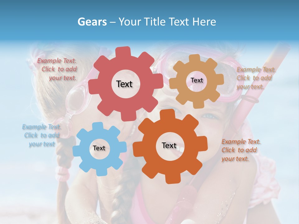 Little Girl Snorkel Set Ocean PowerPoint Template