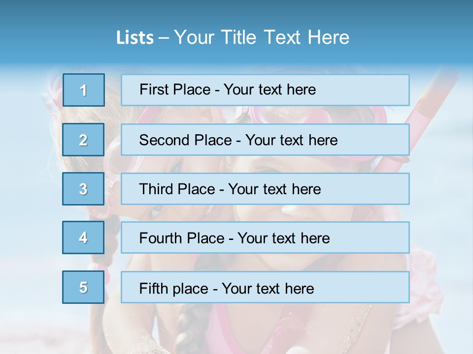 Little Girl Snorkel Set Ocean PowerPoint Template