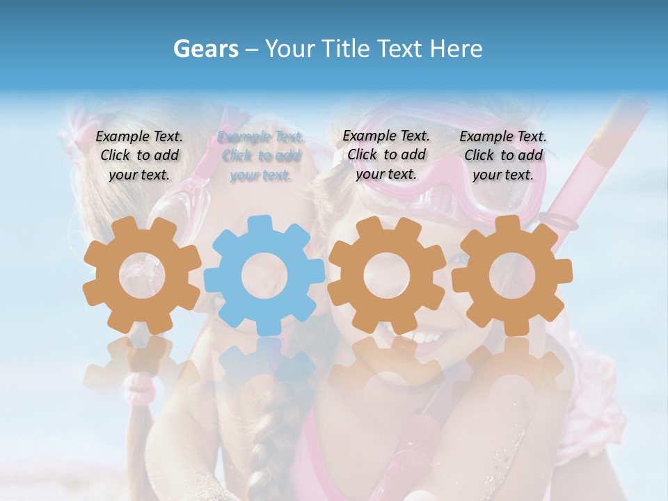 Little Girl Snorkel Set Ocean PowerPoint Template