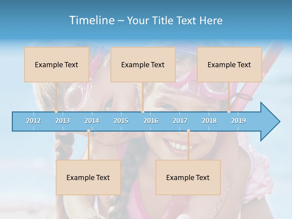 Little Girl Snorkel Set Ocean PowerPoint Template