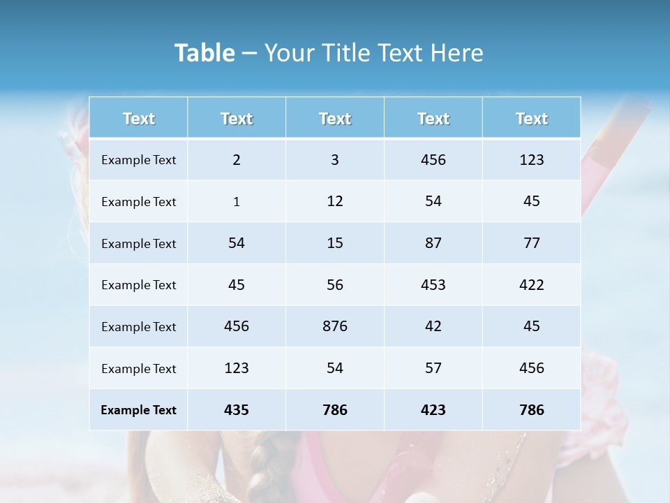 Little Girl Snorkel Set Ocean PowerPoint Template