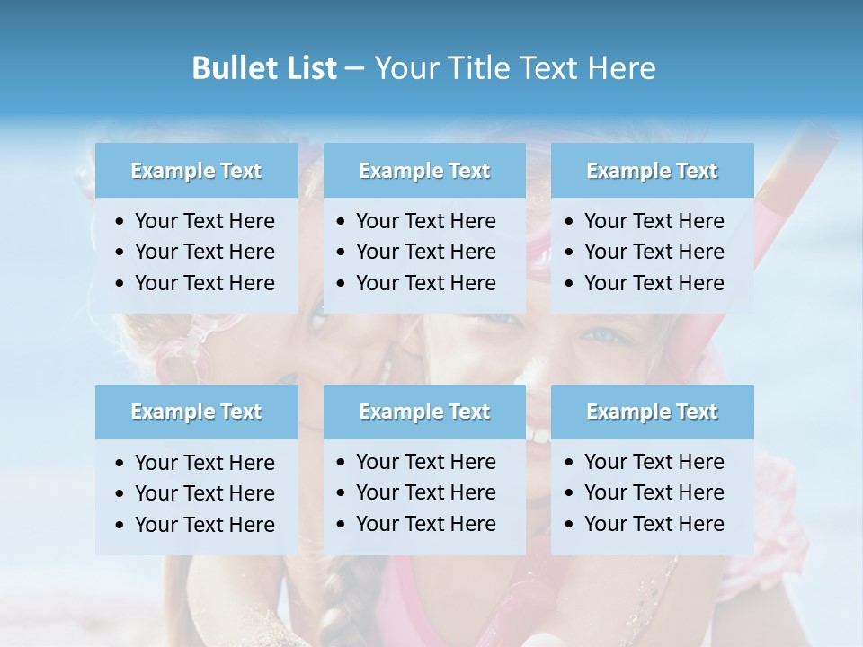 Little Girl Snorkel Set Ocean PowerPoint Template