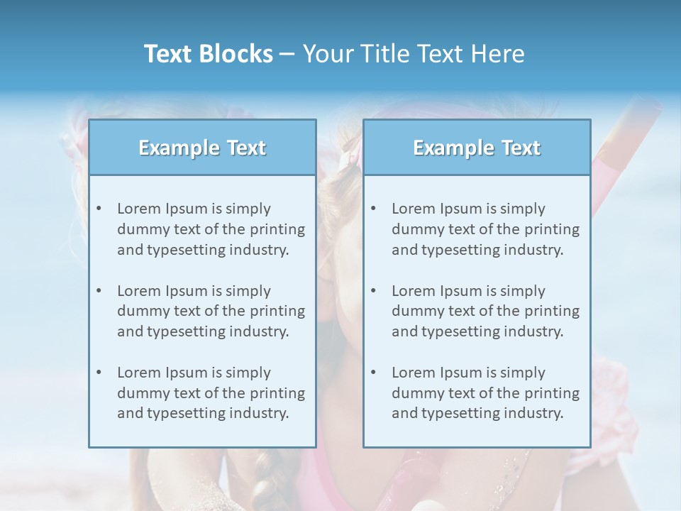 Little Girl Snorkel Set Ocean PowerPoint Template