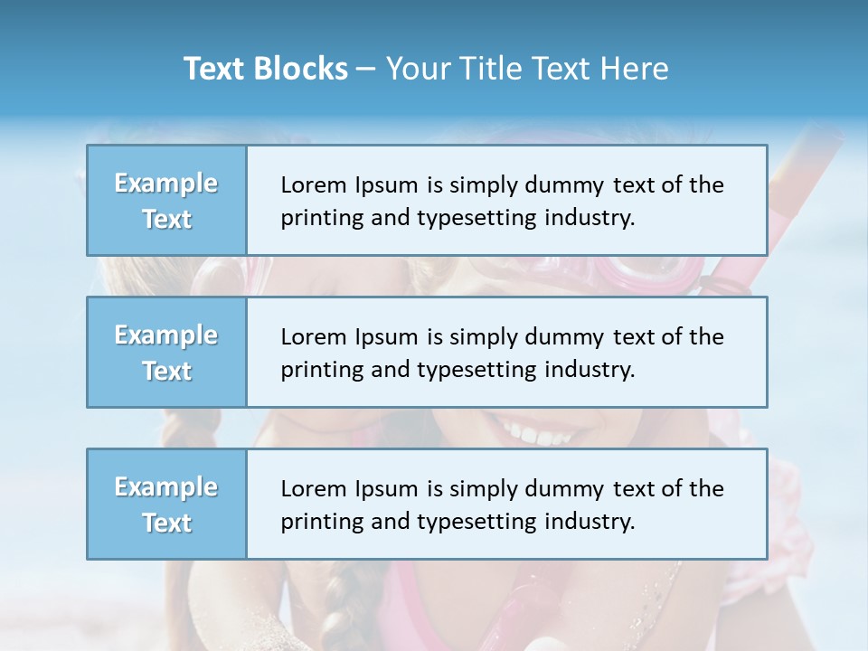 Little Girl Snorkel Set Ocean PowerPoint Template