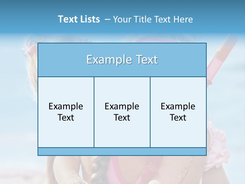 Little Girl Snorkel Set Ocean PowerPoint Template