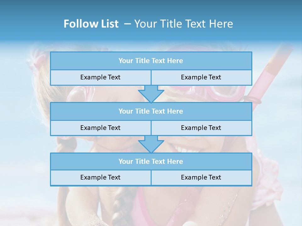 Little Girl Snorkel Set Ocean PowerPoint Template