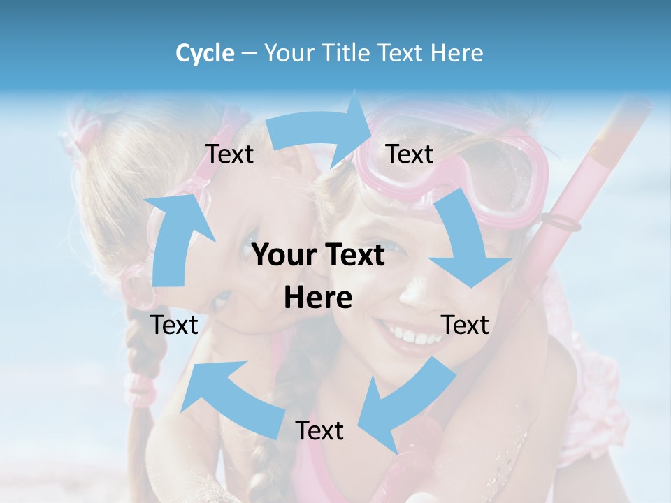 Little Girl Snorkel Set Ocean PowerPoint Template