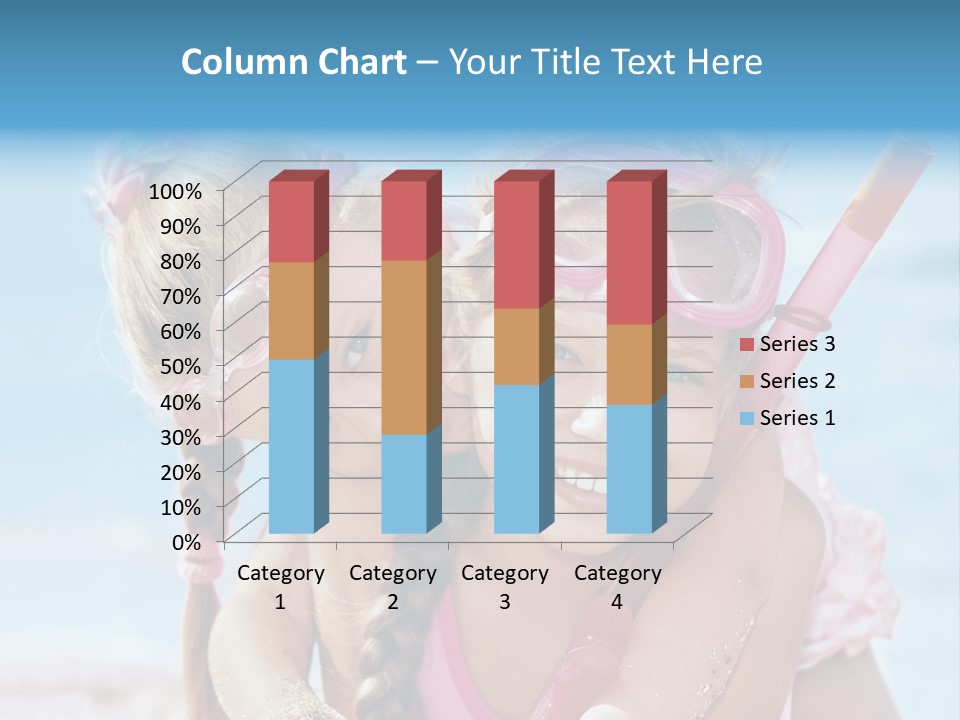 Little Girl Snorkel Set Ocean PowerPoint Template