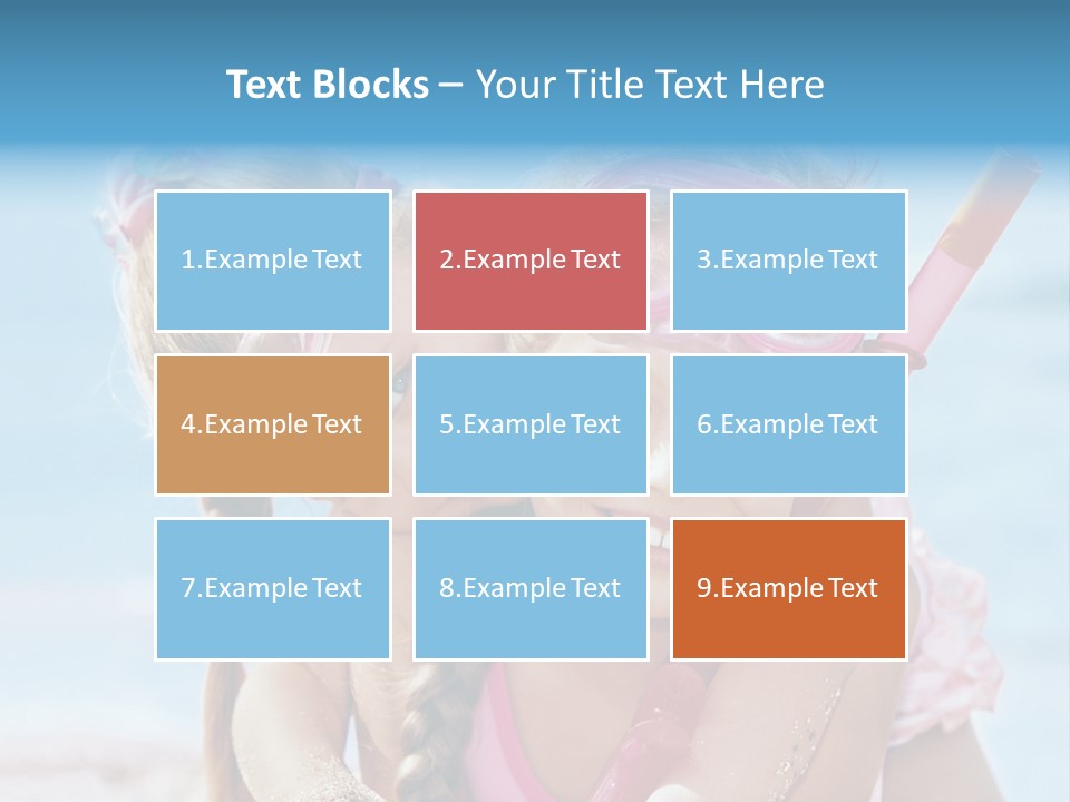 Little Girl Snorkel Set Ocean PowerPoint Template