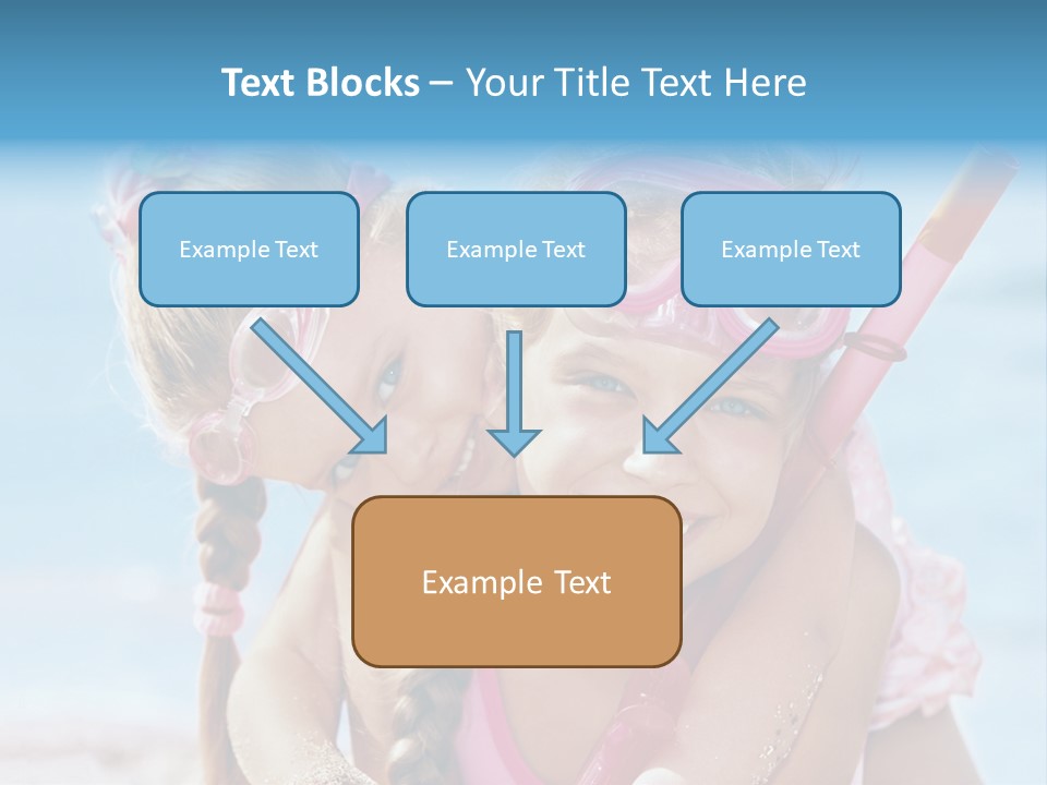 Little Girl Snorkel Set Ocean PowerPoint Template