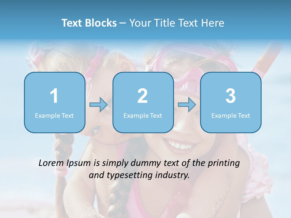 Little Girl Snorkel Set Ocean PowerPoint Template