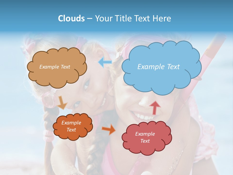 Little Girl Snorkel Set Ocean PowerPoint Template