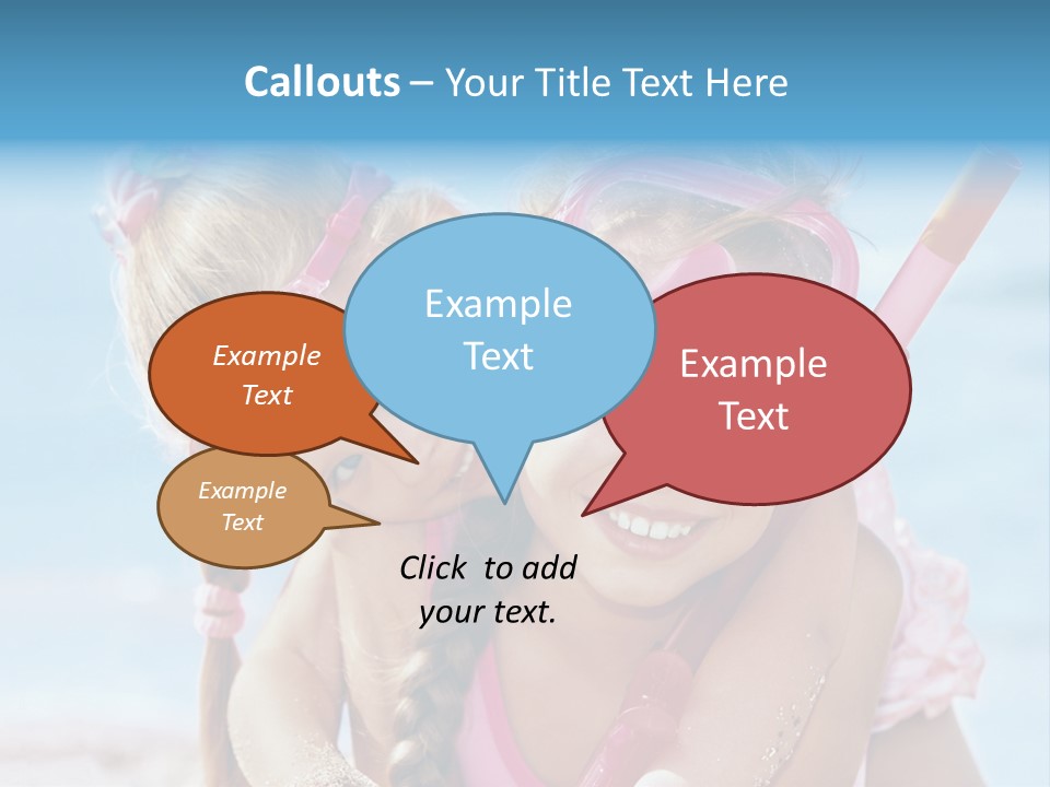 Little Girl Snorkel Set Ocean PowerPoint Template