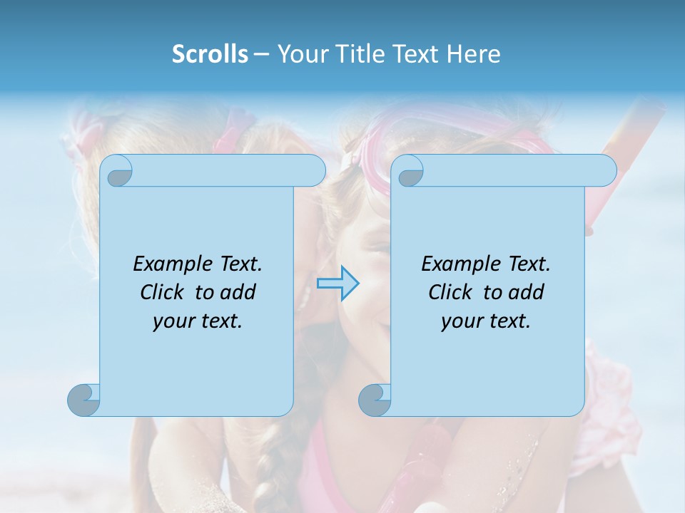 Little Girl Snorkel Set Ocean PowerPoint Template