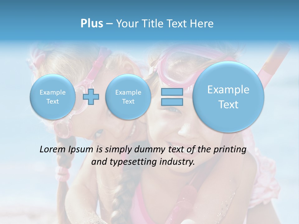 Little Girl Snorkel Set Ocean PowerPoint Template