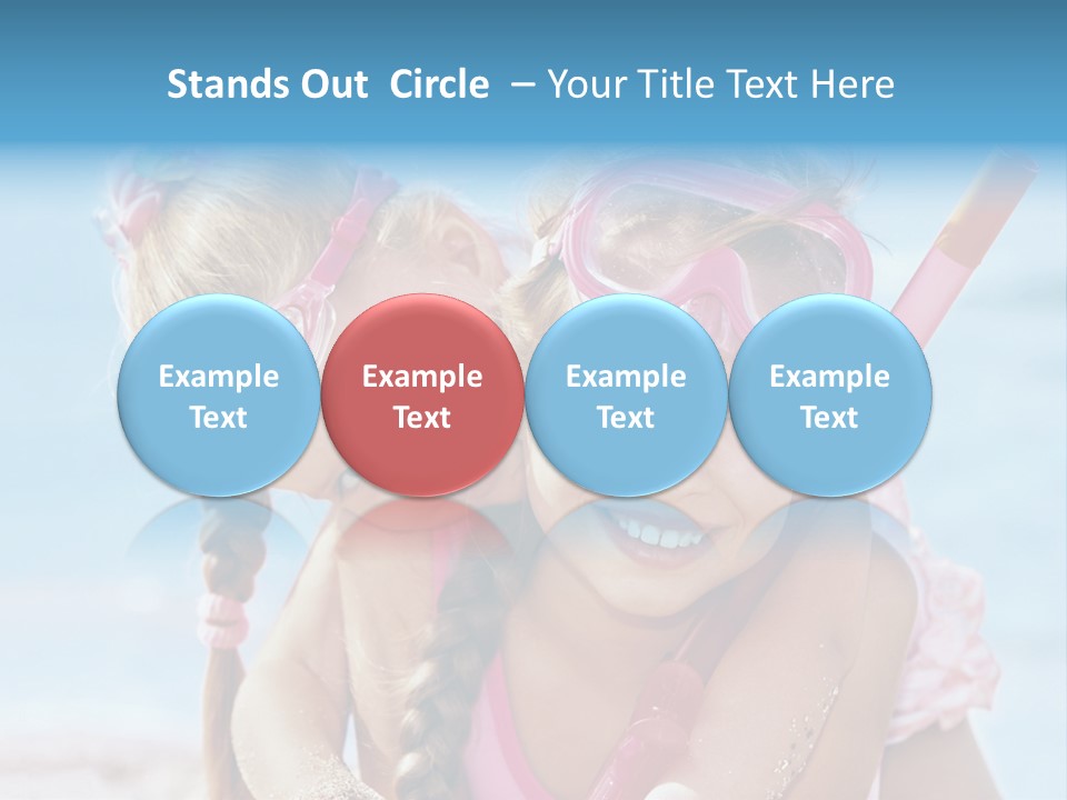 Little Girl Snorkel Set Ocean PowerPoint Template