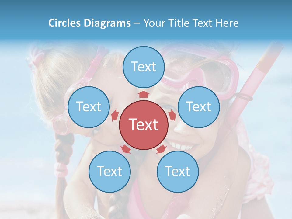 Little Girl Snorkel Set Ocean PowerPoint Template