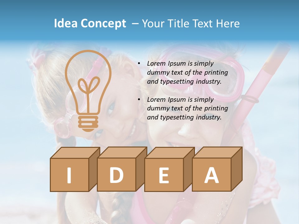 Little Girl Snorkel Set Ocean PowerPoint Template