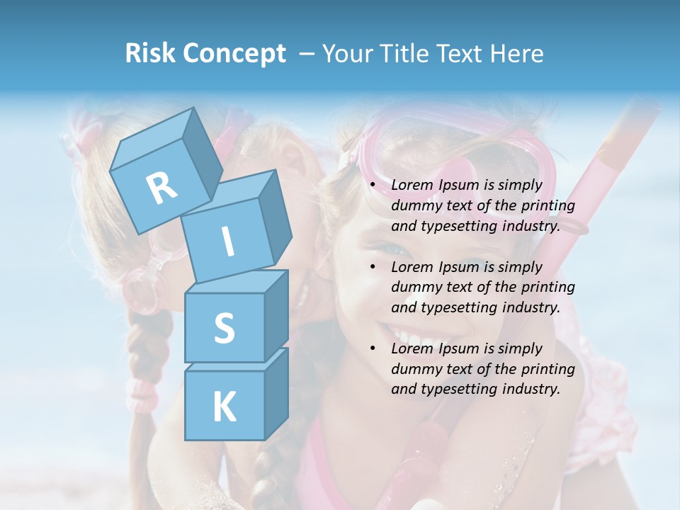 Little Girl Snorkel Set Ocean PowerPoint Template