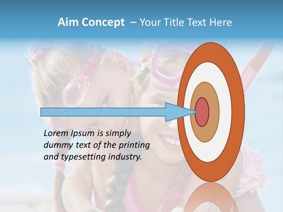 Little Girl Snorkel Set Ocean PowerPoint Template