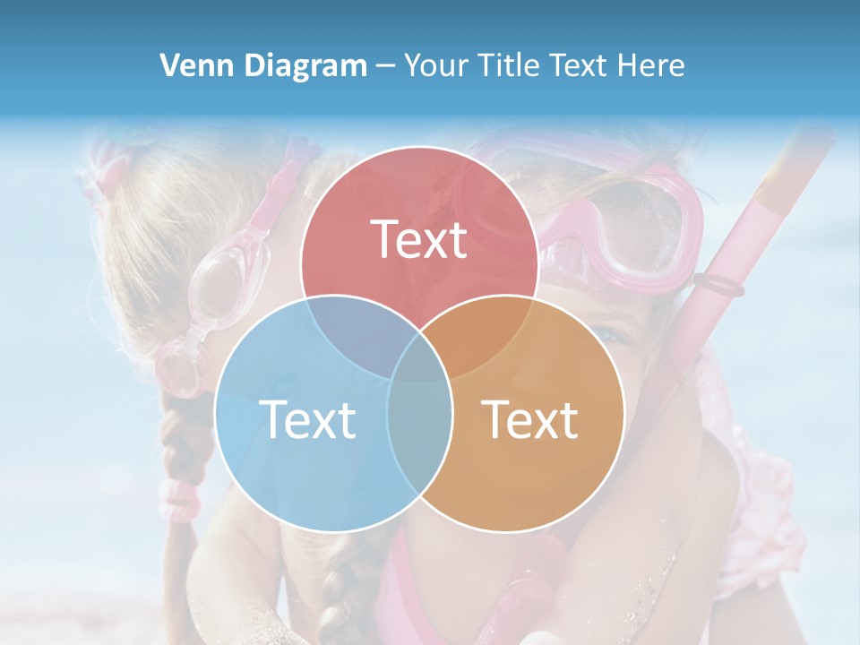 Little Girl Snorkel Set Ocean PowerPoint Template