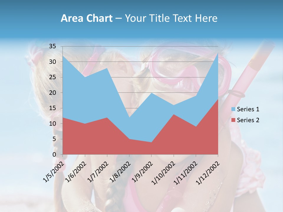 Little Girl Snorkel Set Ocean PowerPoint Template