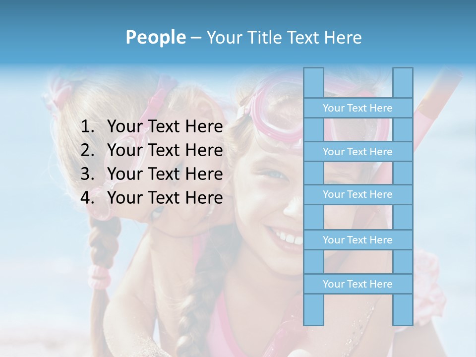 Little Girl Snorkel Set Ocean PowerPoint Template