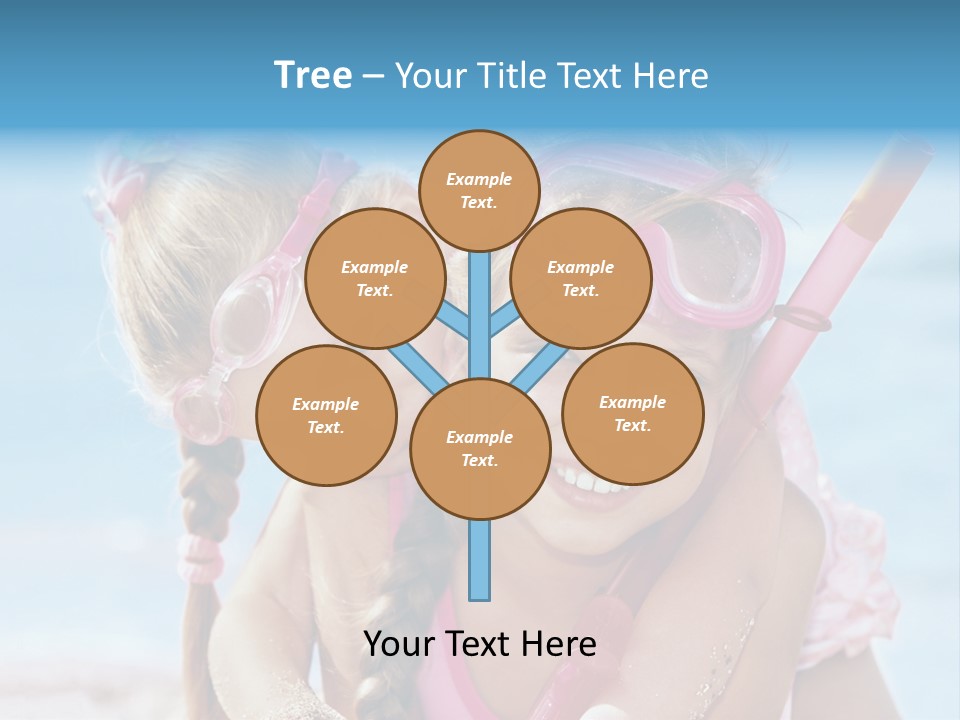 Little Girl Snorkel Set Ocean PowerPoint Template