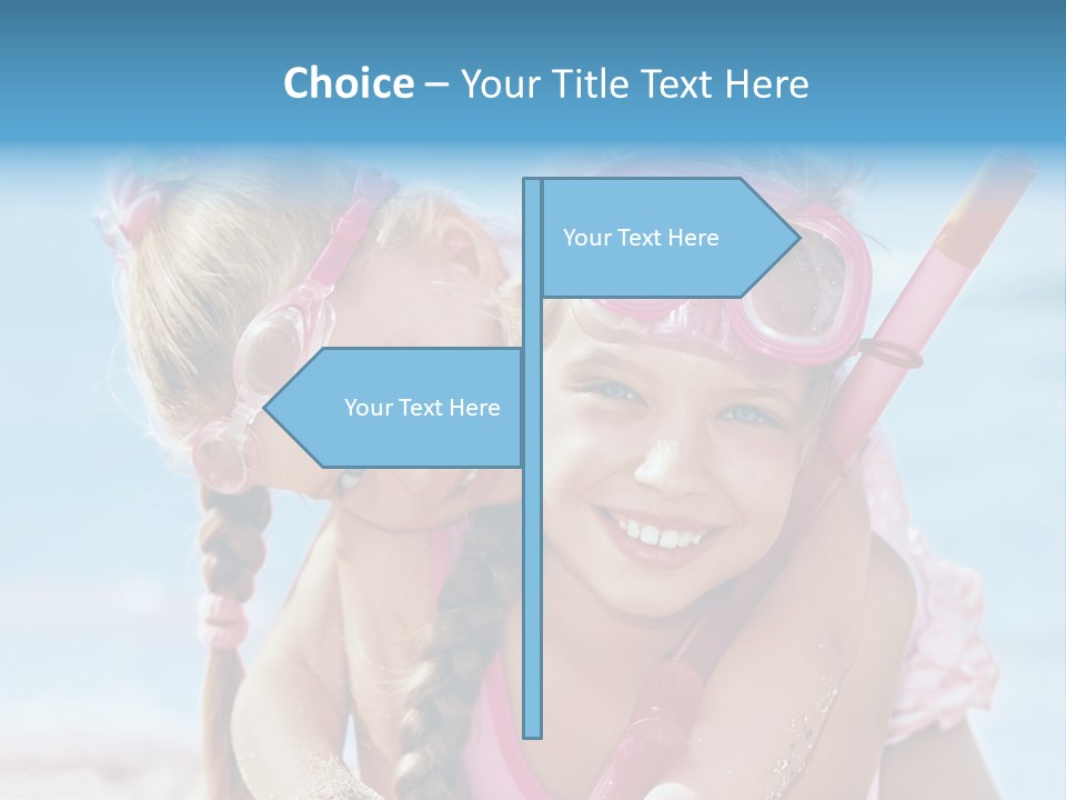 Little Girl Snorkel Set Ocean PowerPoint Template