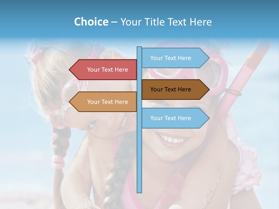 Little Girl Snorkel Set Ocean PowerPoint Template