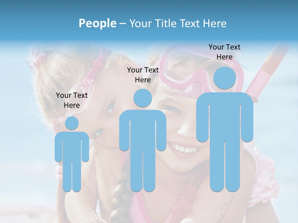 Little Girl Snorkel Set Ocean PowerPoint Template