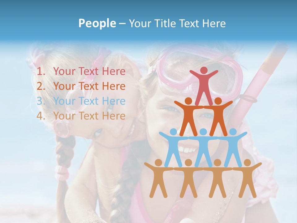 Little Girl Snorkel Set Ocean PowerPoint Template