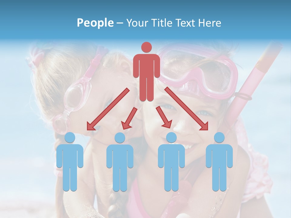 Little Girl Snorkel Set Ocean PowerPoint Template