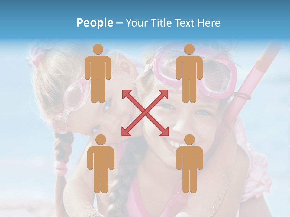 Little Girl Snorkel Set Ocean PowerPoint Template