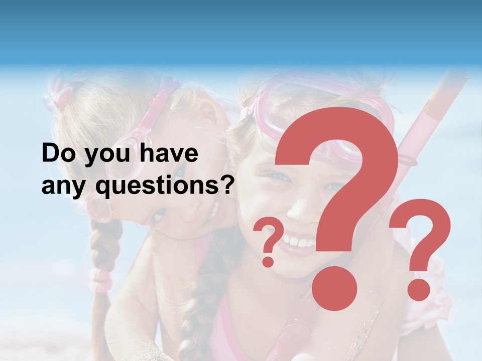 Little Girl Snorkel Set Ocean PowerPoint Template