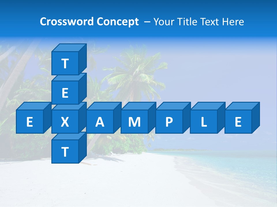 A Beach With Palm Trees And Blue Water PowerPoint Template