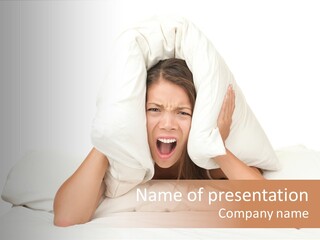 Health Portrait Tired PowerPoint Template