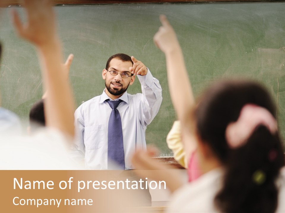 Hands Primary Middle PowerPoint Template