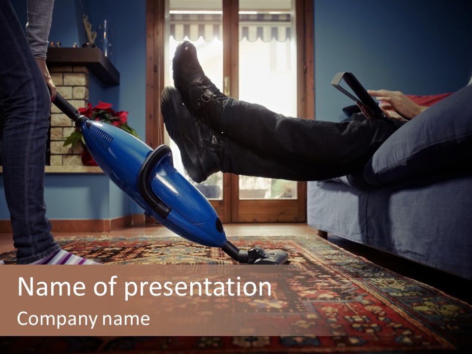 Female Male Domestic PowerPoint Template