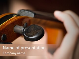 Horizontal Music Violin PowerPoint Template