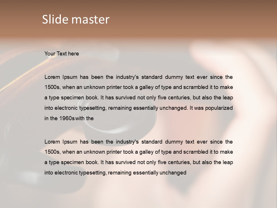 Horizontal Music Violin PowerPoint Template